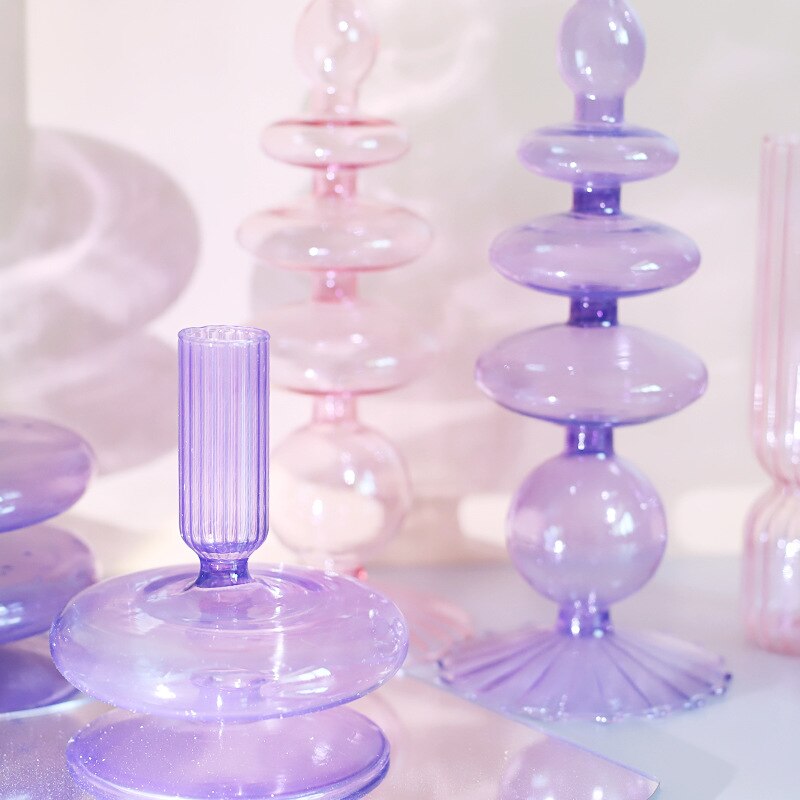 Lila Ljusstake i Glas