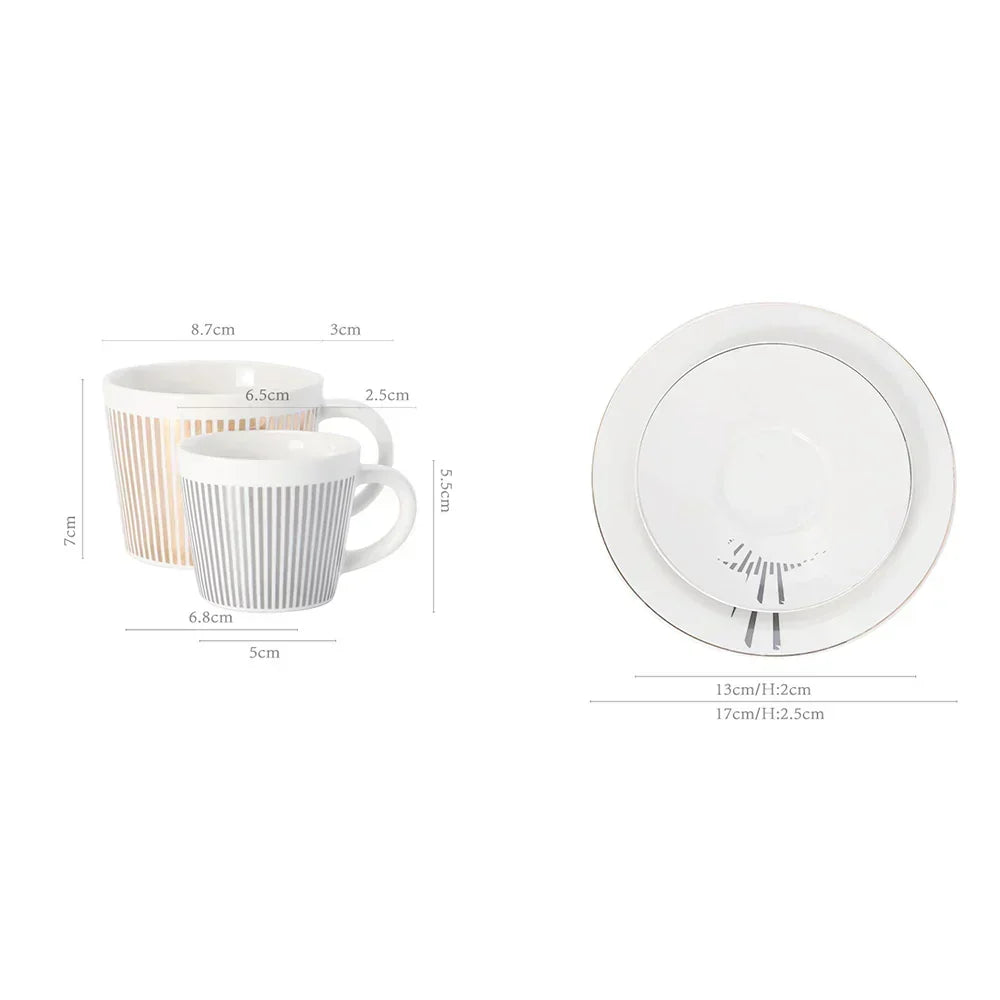 Kreativ dynamisk SLR kopp Leopard anamorfisk zebra kopp Luycho kaffe te kopp set med underlägg 90ml-225ml