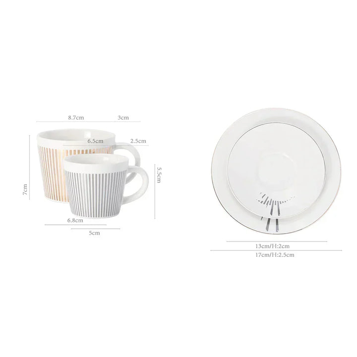 Kreativ dynamisk SLR kopp Leopard anamorfisk zebra kopp Luycho kaffe te kopp set med underlägg 90ml-225ml
