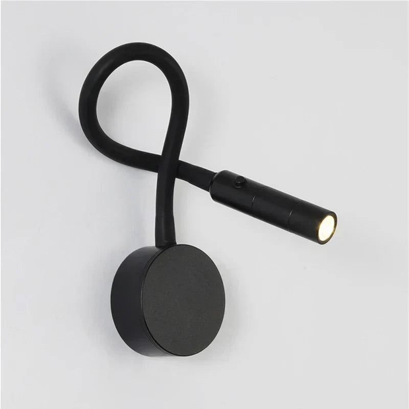 Modern flexibel LED-läslampa för vägg med strömbrytare för sovrum och kontor - 1W/3W
