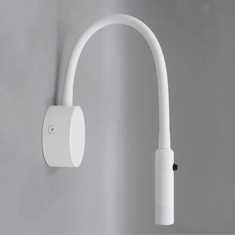 Modern flexibel LED-läslampa för vägg med strömbrytare för sovrum och kontor - 1W/3W