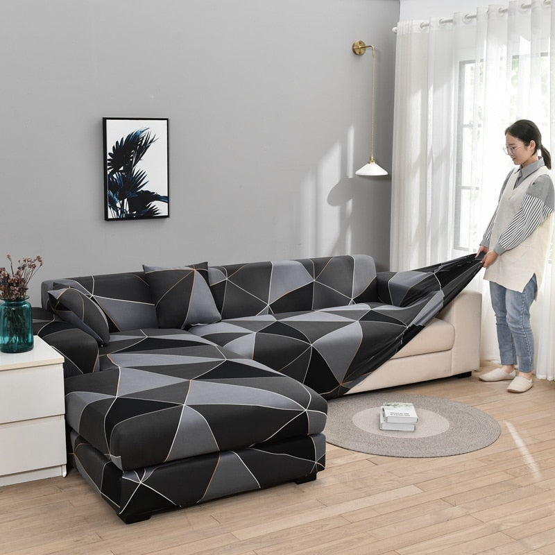 Modern halkfri färgglad elastisk sofföverdrag |