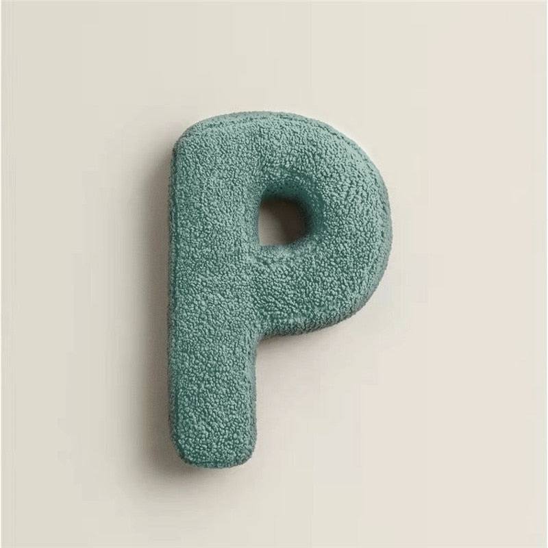 Alfabet Bokstav Fleece Kudde