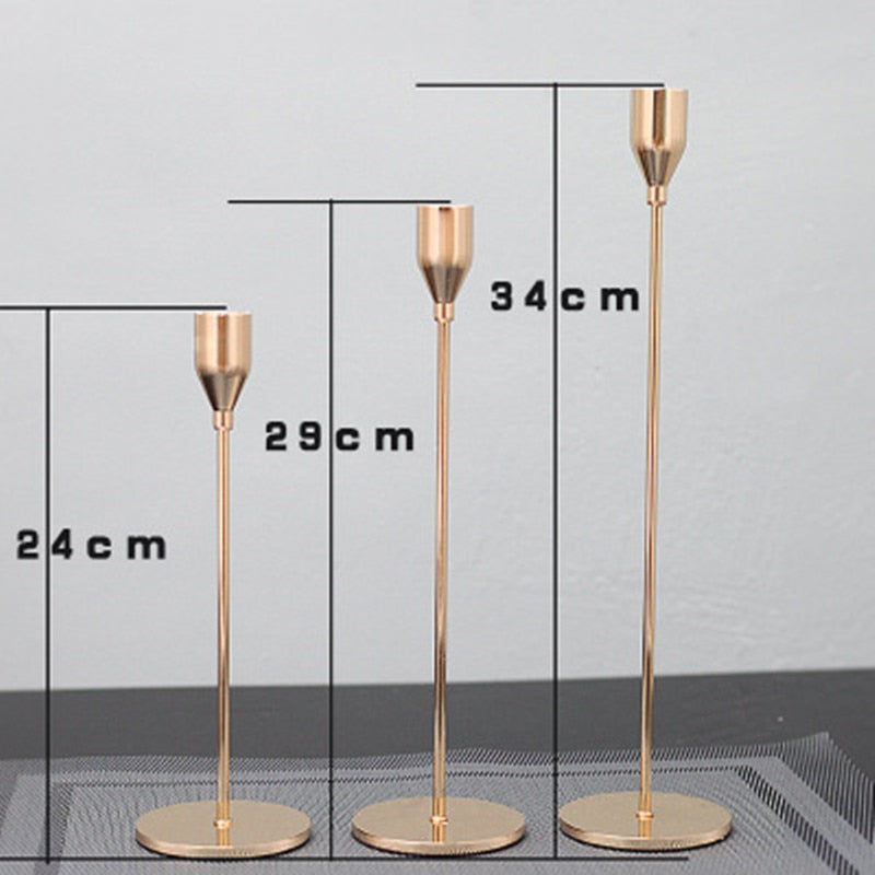 3-delars set metall ljusstake