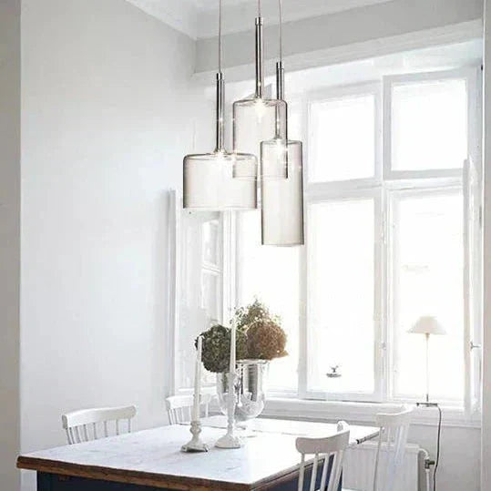 Pendellampa för matbordet i glas