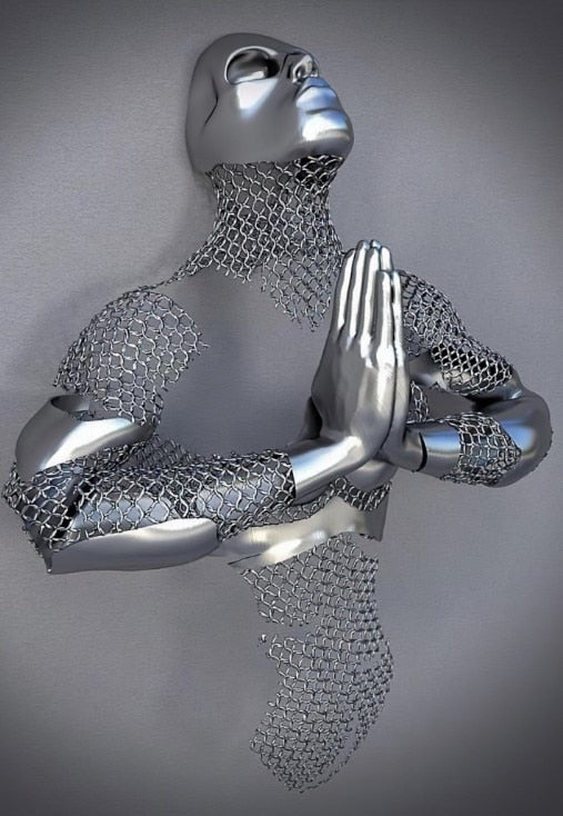 Metallfigur Statyer Stilar Abstrakt Canvasmålning Par Väggkonst Kärlek Skulptur Affischtryck Heminredning Vardagsrum Gåvor