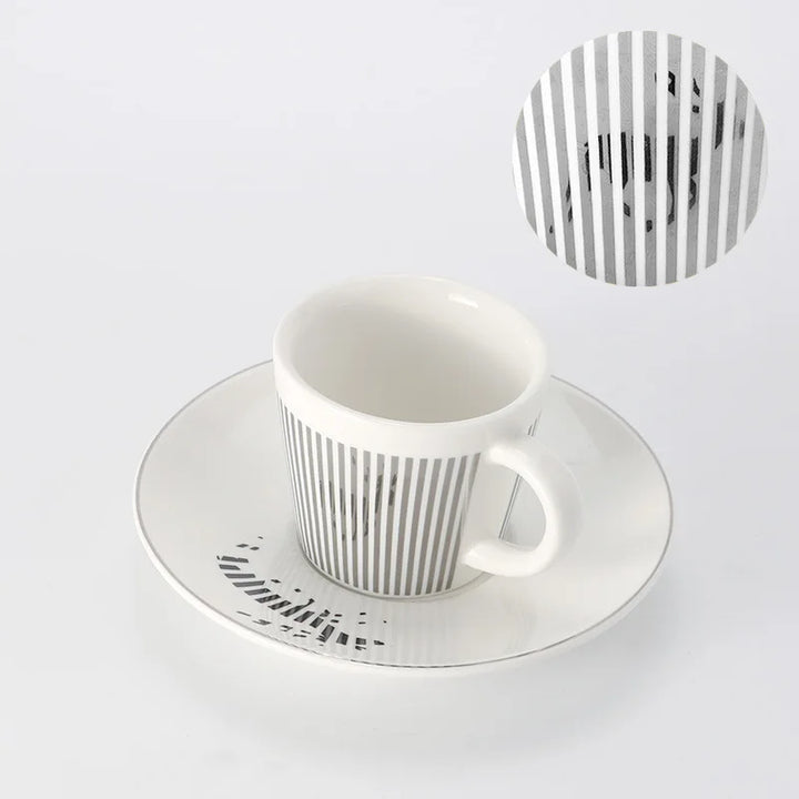 Kreativ dynamisk SLR kopp Leopard anamorfisk zebra kopp Luycho kaffe te kopp set med underlägg 90ml-225ml