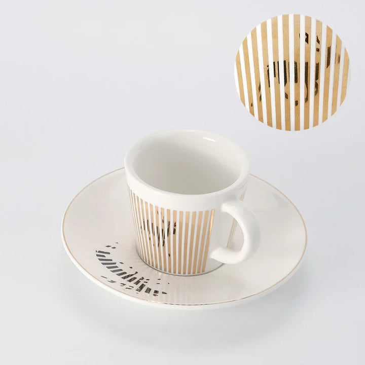 Kreativ dynamisk SLR kopp Leopard anamorfisk zebra kopp Luycho kaffe te kopp set med underlägg 90ml-225ml