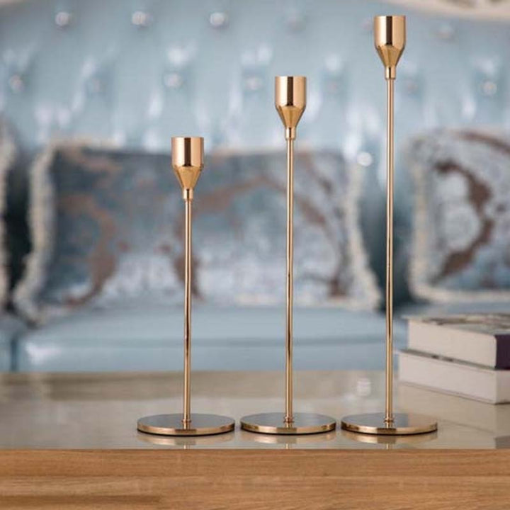 3-delars set metall ljusstake