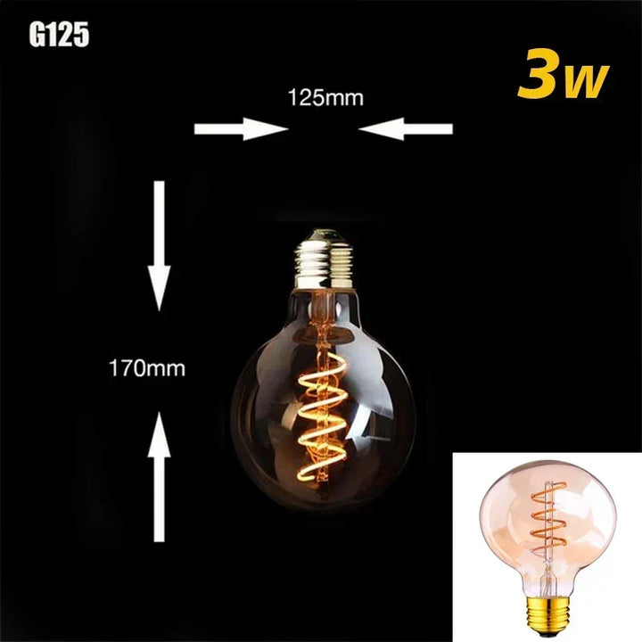 Dimbar Vintage LED-lampa (3W, E27-fäste) - Guldspiraltråd för Kandelabrar &amp; Dekorativ Belysning