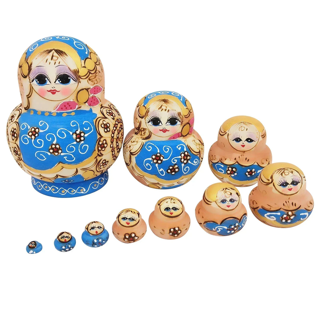 10 delar/set trä ryska matryoshka-dockor