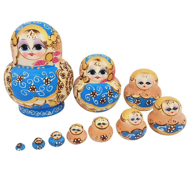 10 delar/set trä ryska matryoshka-dockor