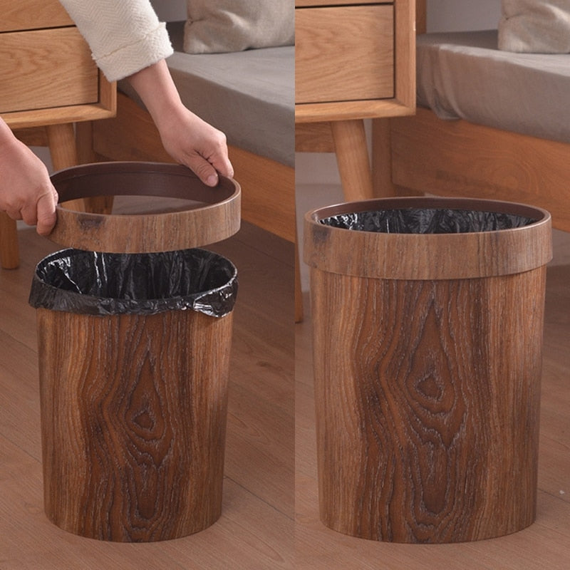 Elegant Retro Träådring Soptunna
