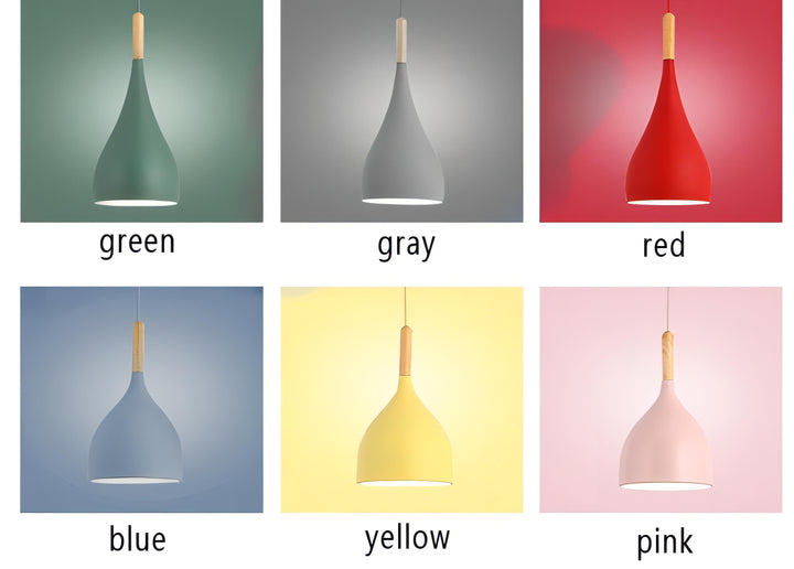 Talon - Modern Drop-Shaped Wooden Pendant Light Skandinavisk Taklampa