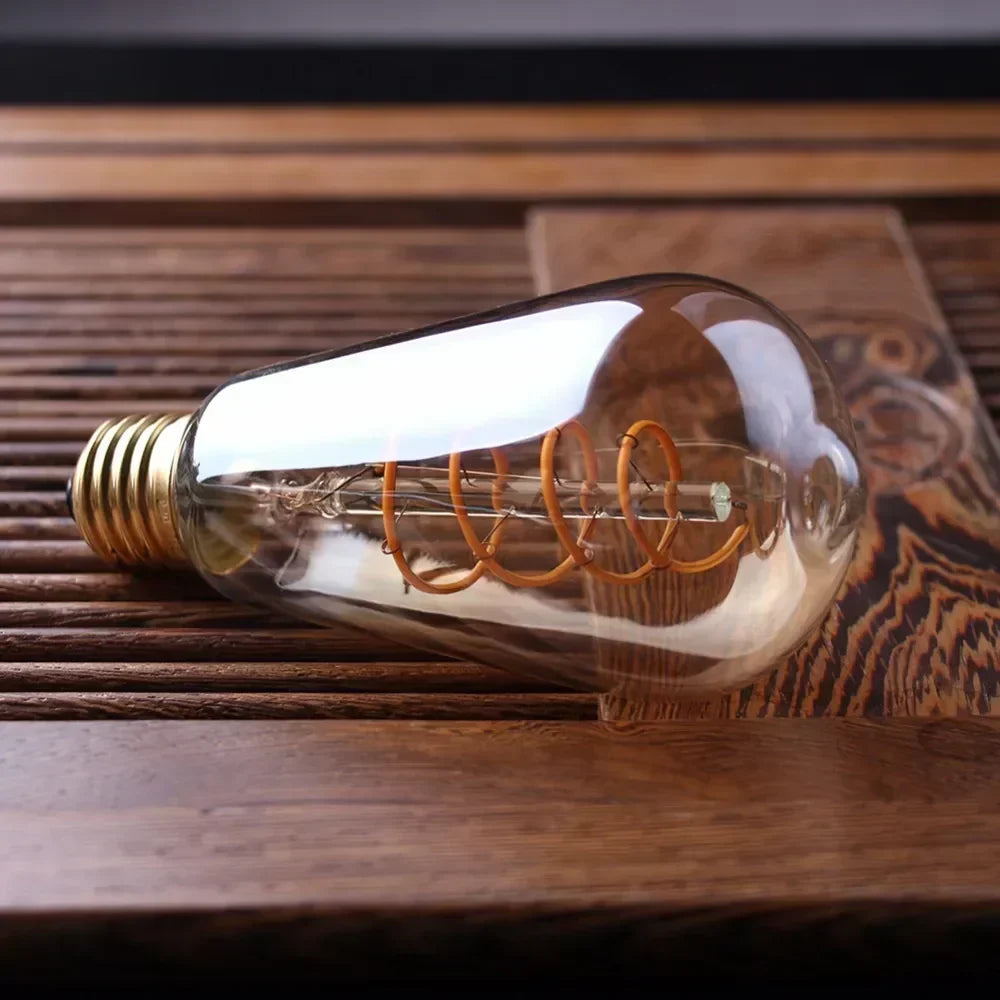 Dimbar Vintage LED-lampa (3W, E27-fäste) - Guldspiraltråd för Kandelabrar &amp; Dekorativ Belysning