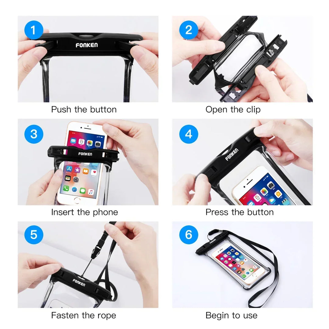Vattentät Smartphone-fodral DryVault | Full View Design | Åtkomst från sidan | Med bärrem