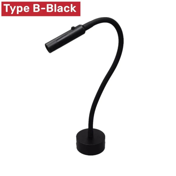 Modern flexibel LED-läslampa för vägg med strömbrytare för sovrum och kontor - 1W/3W