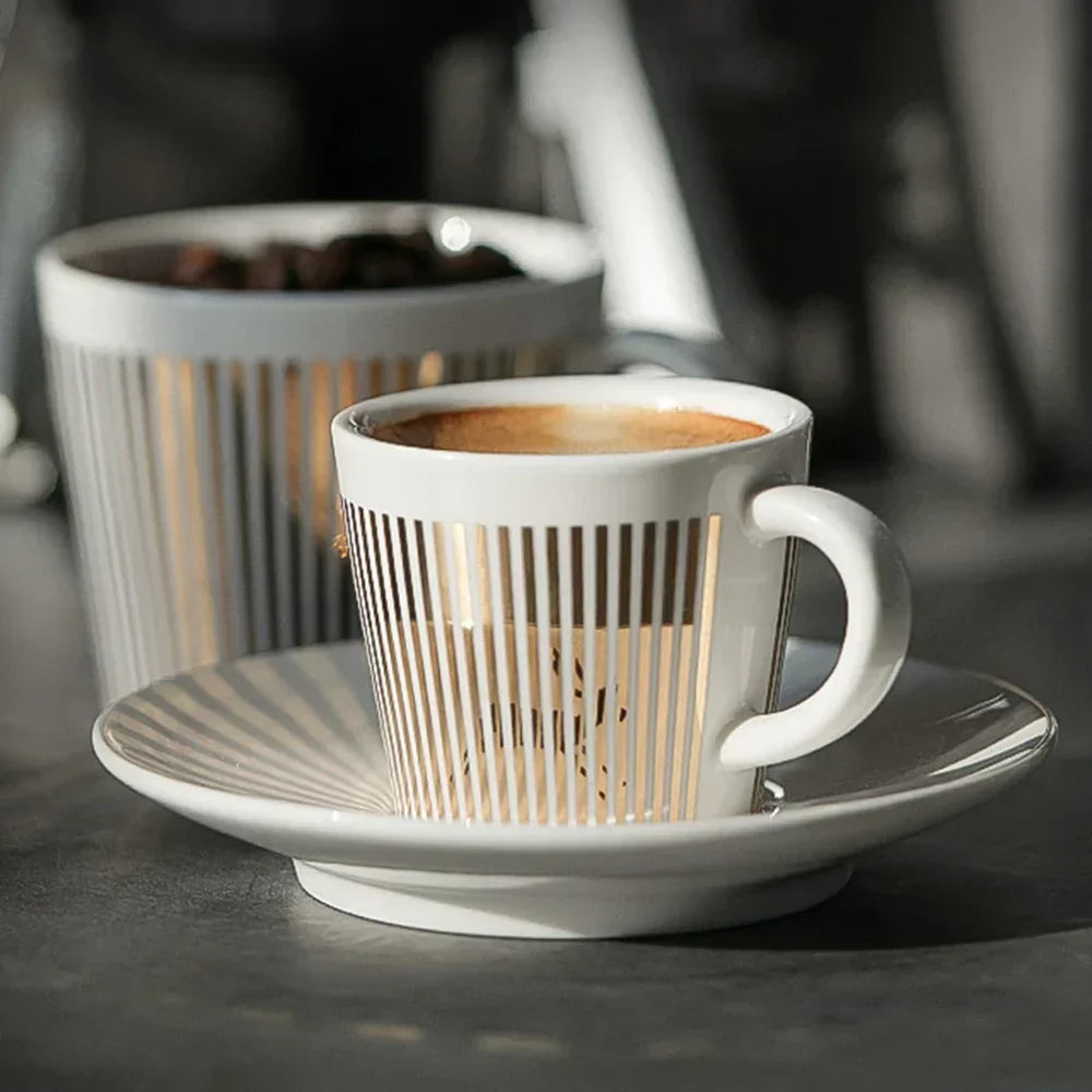 Kreativ dynamisk SLR kopp Leopard anamorfisk zebra kopp Luycho kaffe te kopp set med underlägg 90ml-225ml