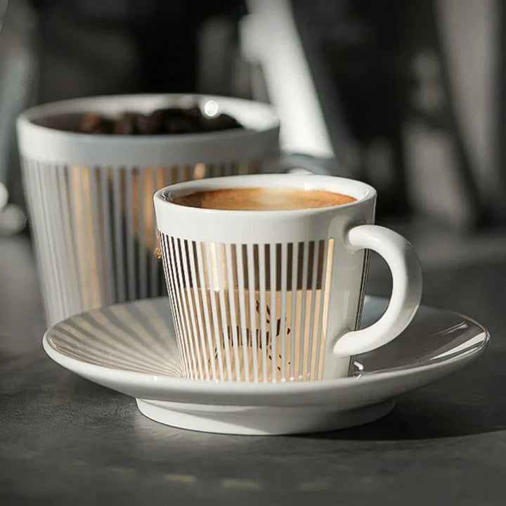 Kreativ dynamisk SLR kopp Leopard anamorfisk zebra kopp Luycho kaffe te kopp set med underlägg 90ml-225ml