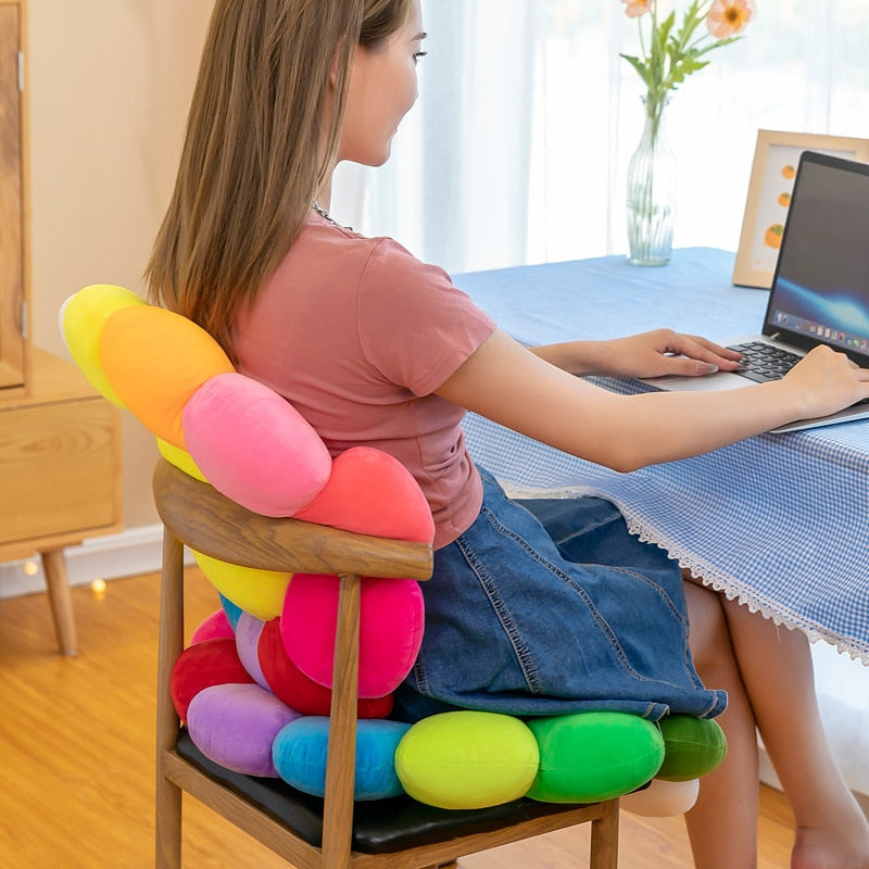 färgglad Solros Plush Komfort Sittkudde