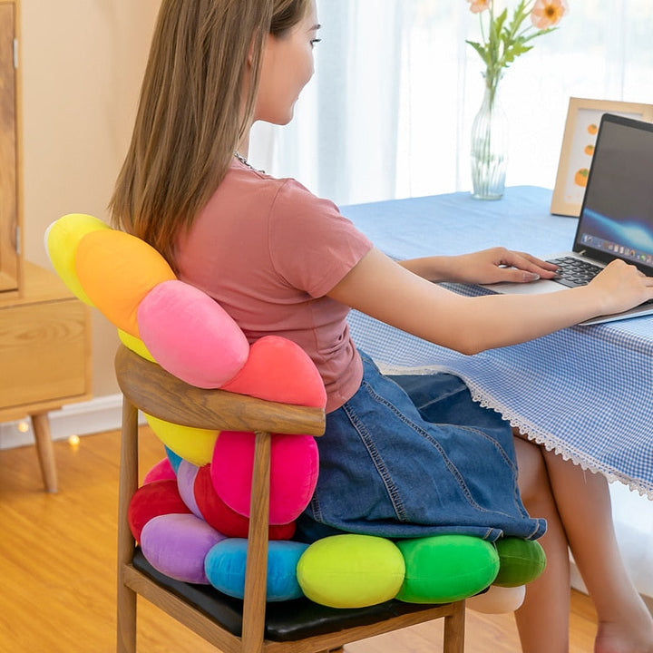 färgglad Solros Plush Komfort Sittkudde