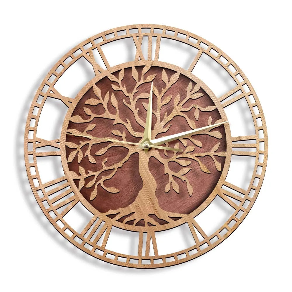 WoodArt | Rustik väggklocka i trä i vintage stil