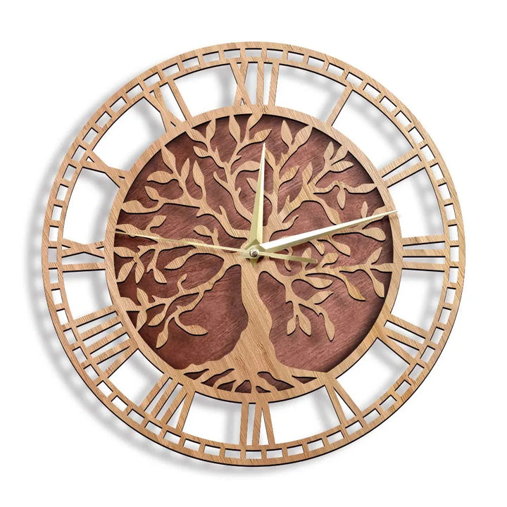 WoodArt | Rustik väggklocka i trä i vintage stil