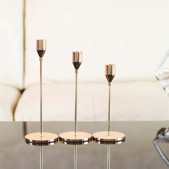 3-delars set metall ljusstake