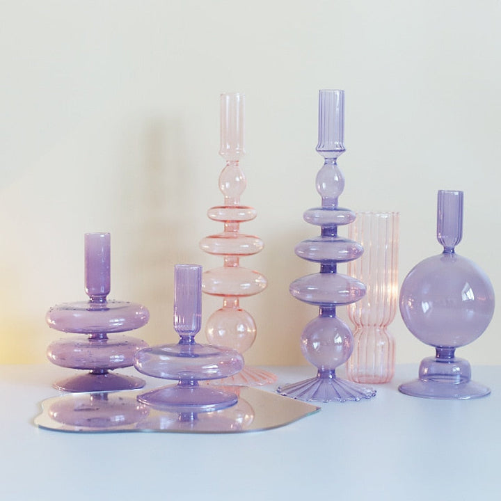 Lila Ljusstake i Glas