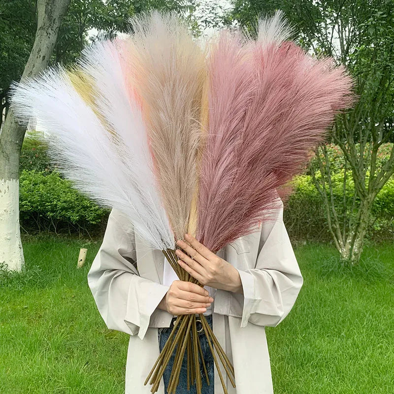 5 stycken 100 cm konstgjord pampasgräs torkad blomsterbukett bröllopsfestdekoration hemrum DIY konstgjorda växter dekorationstillbehör