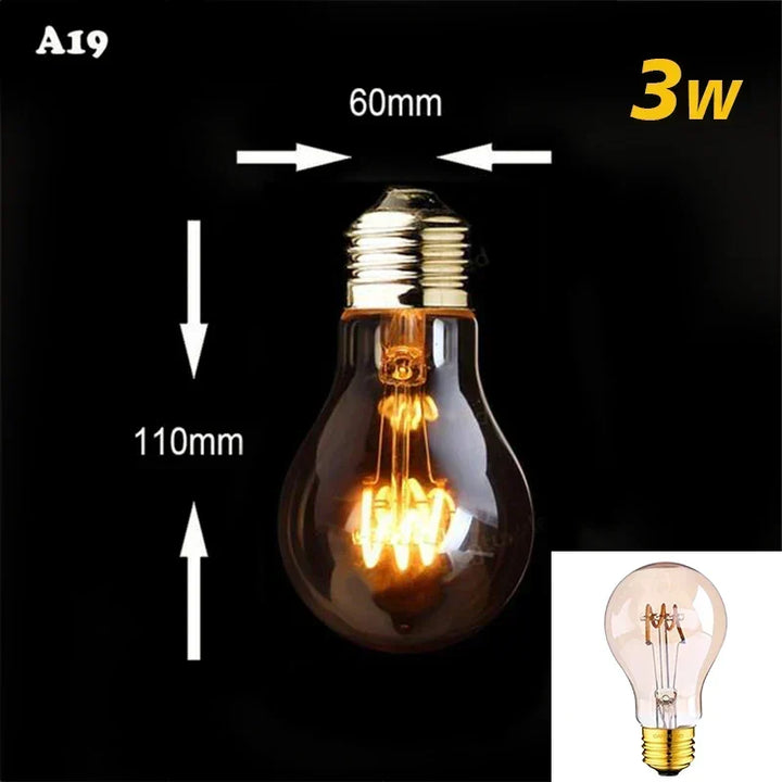 Dimbar Vintage LED-lampa (3W, E27-fäste) - Guldspiraltråd för Kandelabrar &amp; Dekorativ Belysning