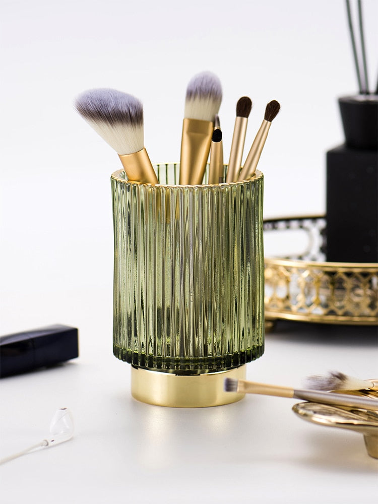 Elise Guldfolie Glas Makeup Halter &amp; Organiser