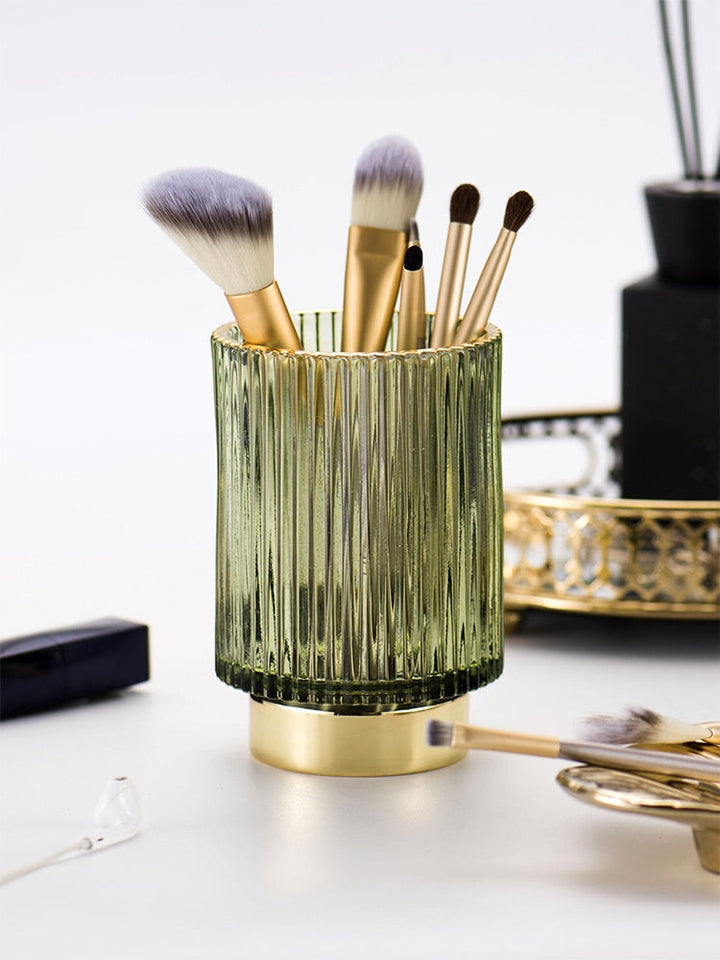 Elise Guldfolie Glas Makeup Halter &amp; Organiser