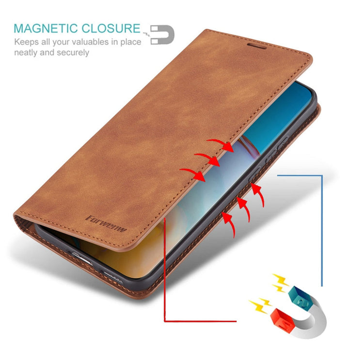 Huawei Fodral: Magnetisk Läderväska för Stilig Skydd