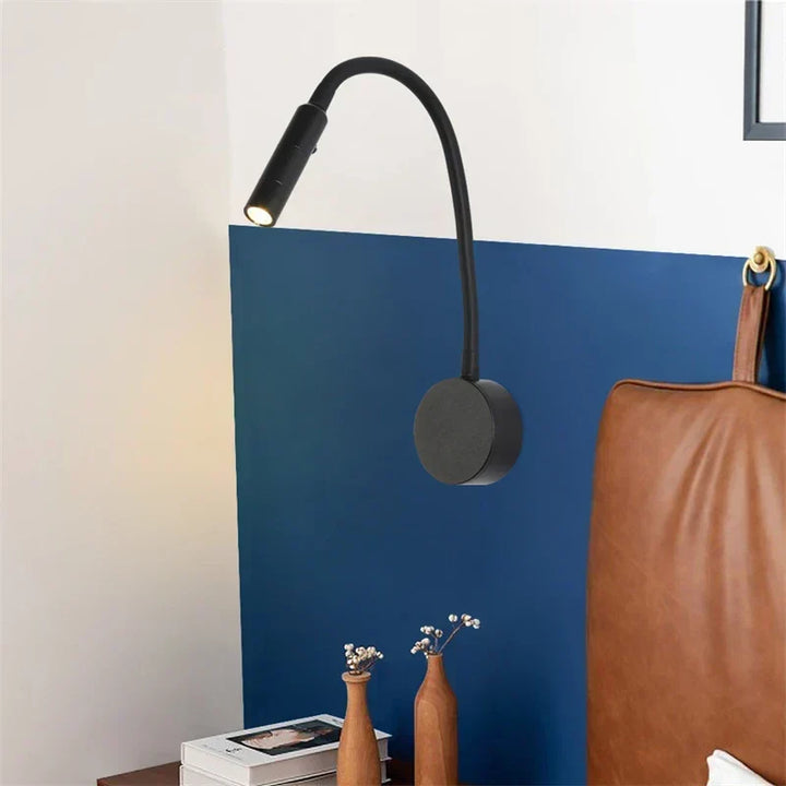Modern flexibel LED-läslampa för vägg med strömbrytare för sovrum och kontor - 1W/3W