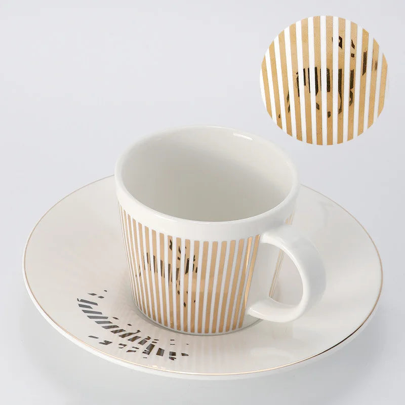 Kreativ dynamisk SLR kopp Leopard anamorfisk zebra kopp Luycho kaffe te kopp set med underlägg 90ml-225ml