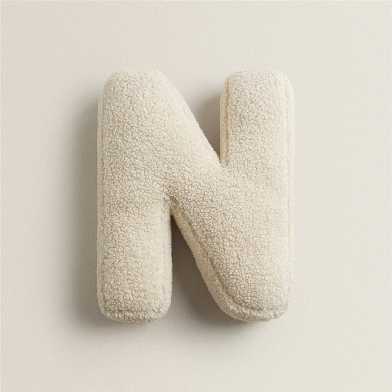 Alfabet Bokstav Fleece Kudde