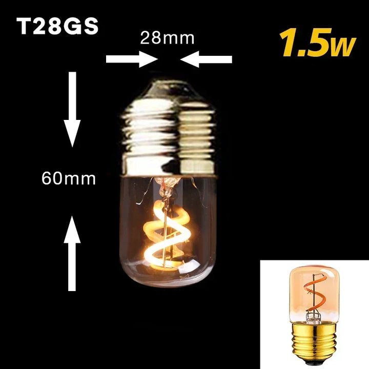 Dimbar Vintage LED-lampa (3W, E27-fäste) - Guldspiraltråd för Kandelabrar &amp; Dekorativ Belysning