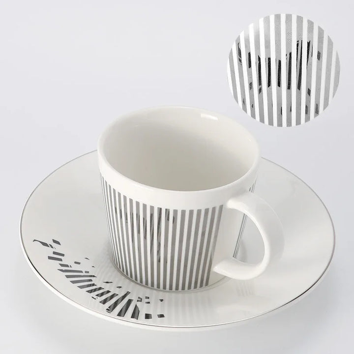 Kreativ dynamisk SLR kopp Leopard anamorfisk zebra kopp Luycho kaffe te kopp set med underlägg 90ml-225ml