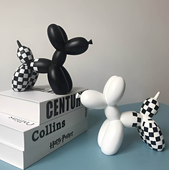 Ballongvalp Konst - Kreativ Ballonghund Design för Heminredning