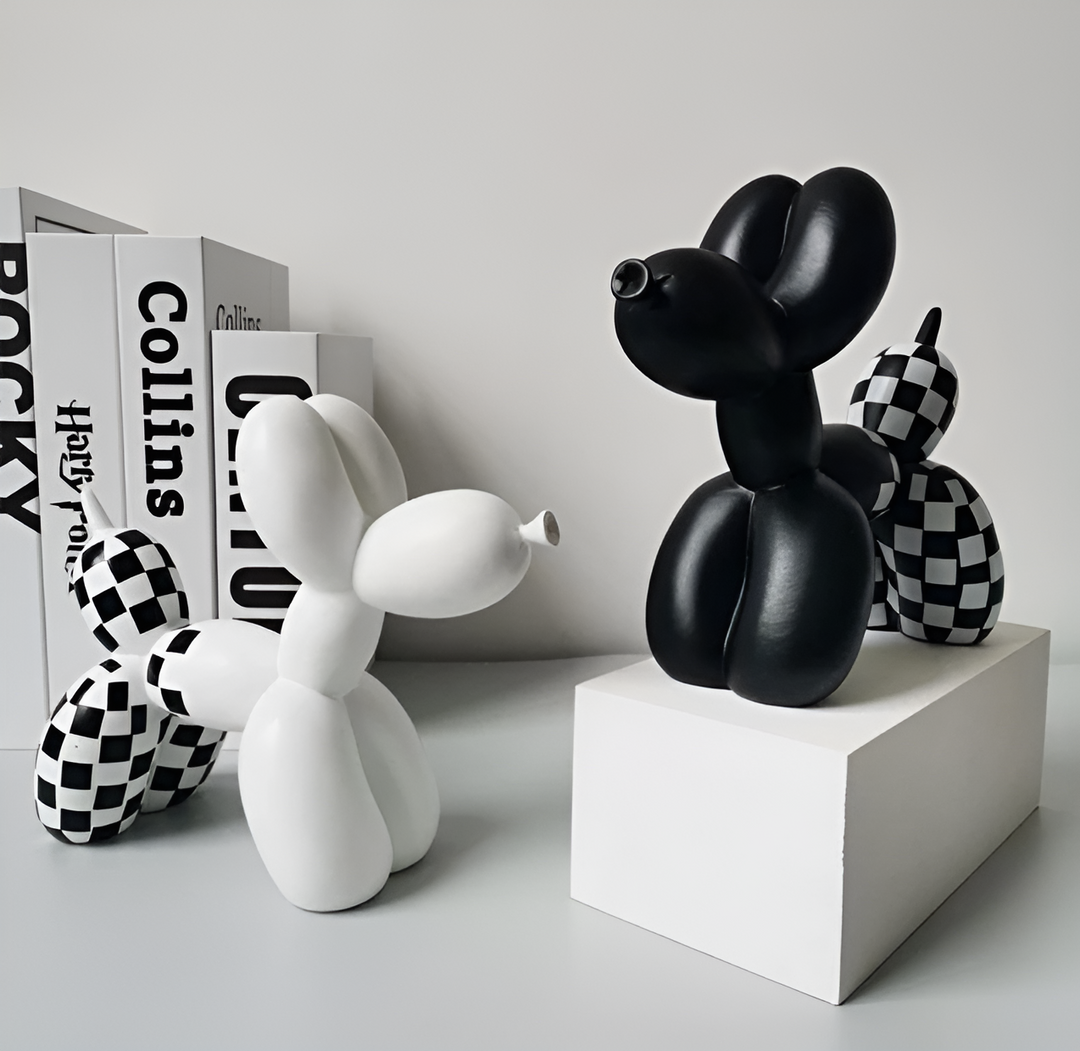 Ballongvalp Konst - Kreativ Ballonghund Design för Heminredning