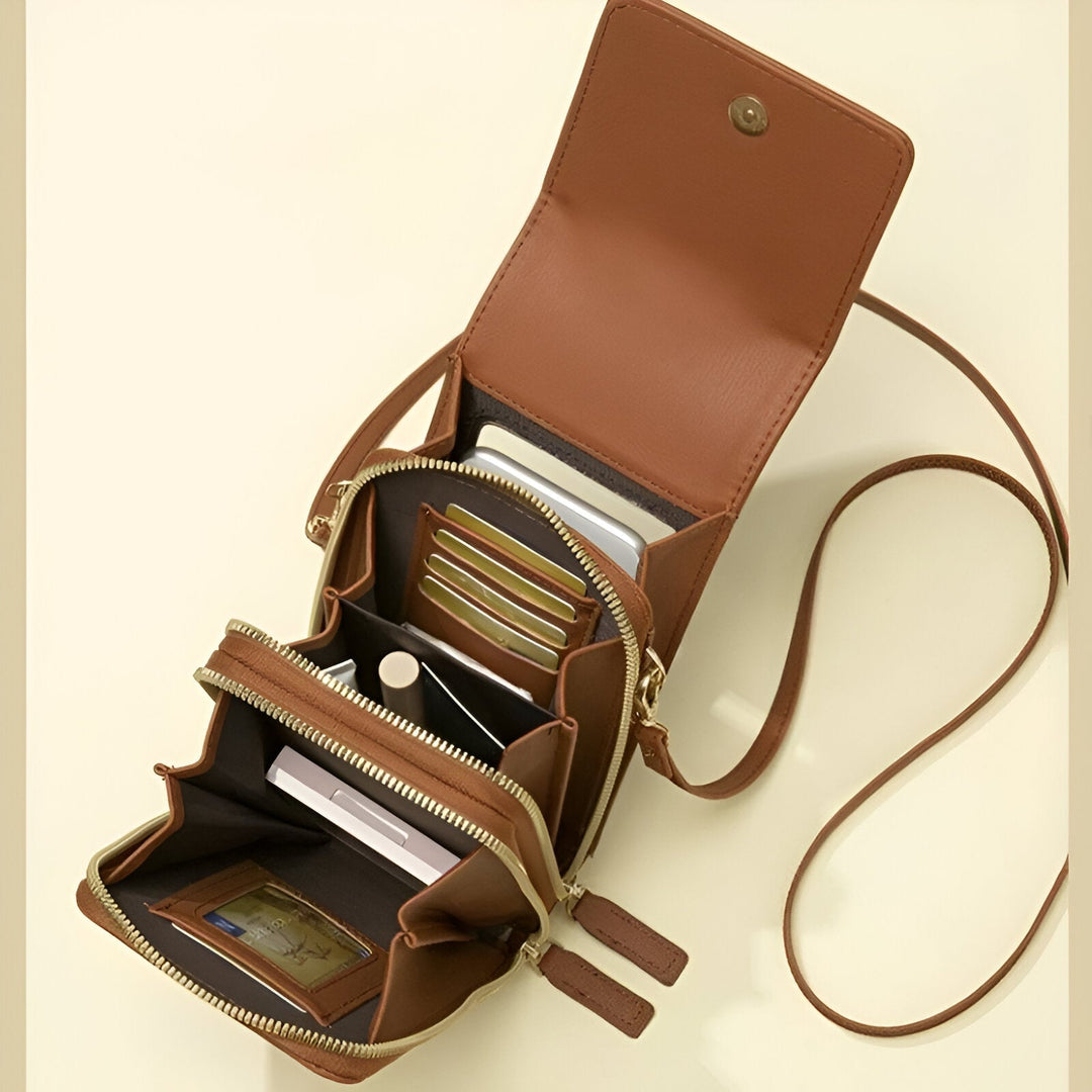 Carry - Stilig Crossbody Plånbok &amp; Mobilhållare Väska