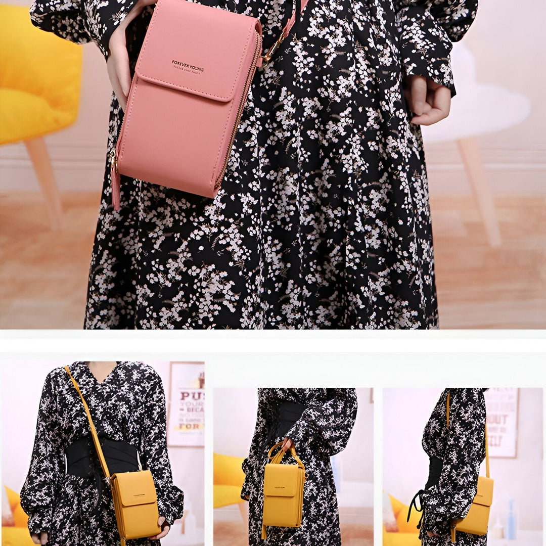 Carry - Stilig Crossbody Plånbok &amp; Mobilhållare Väska