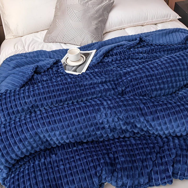 EliteWave Pläd - Ultrafluffig strukturerad korallfleecefilt