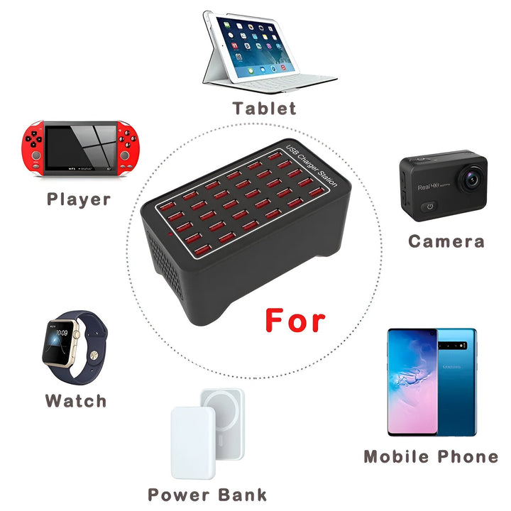 PowerPort Pro 30 - Universell Multi-USB Laddningsstation med 30 portar