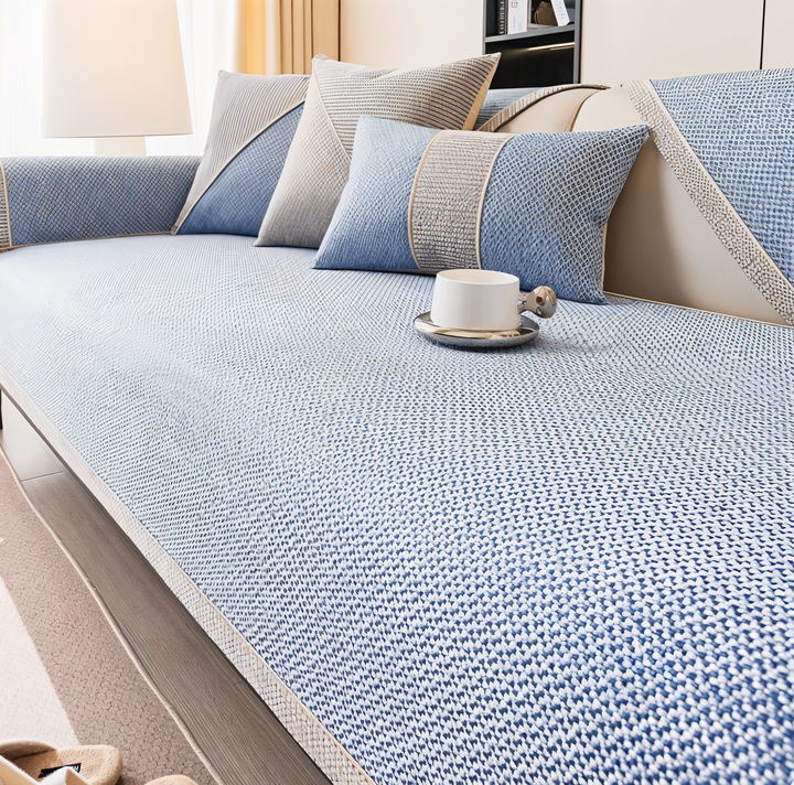 Solid Satin Sofföverdrag – Halkfritt Skydd i Bomull &amp; Polyester