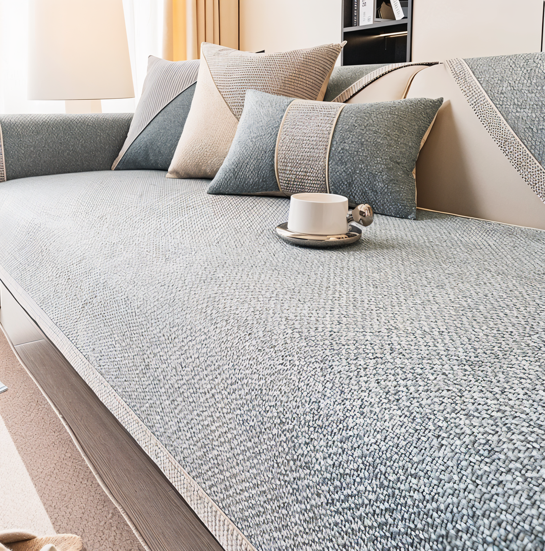 Solid Satin Sofföverdrag – Halkfritt Skydd i Bomull &amp; Polyester