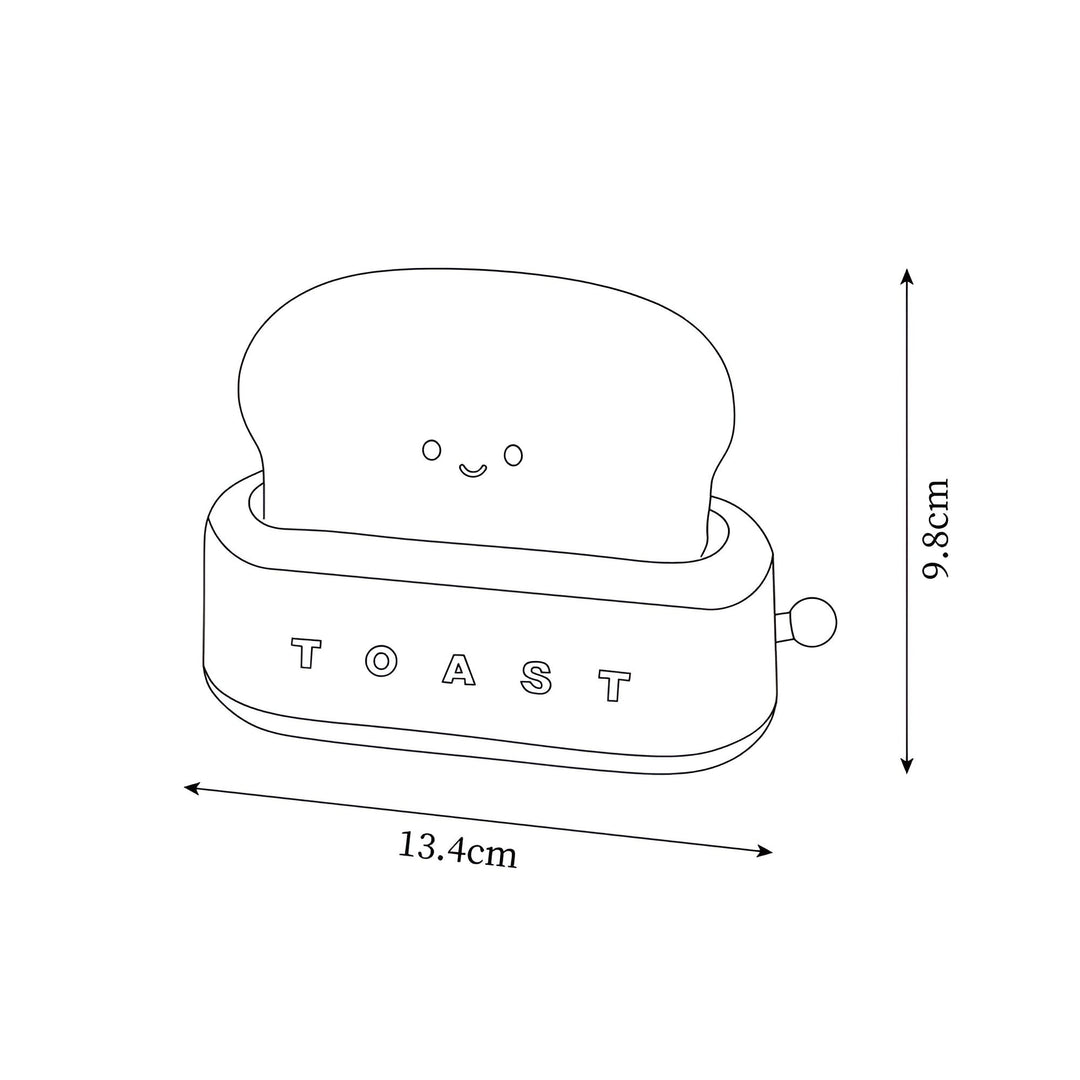 TinyToast Bordslampa – Bärbar Brödrost-formad Nattlampa med Dimbara LED-lampor och USB-port