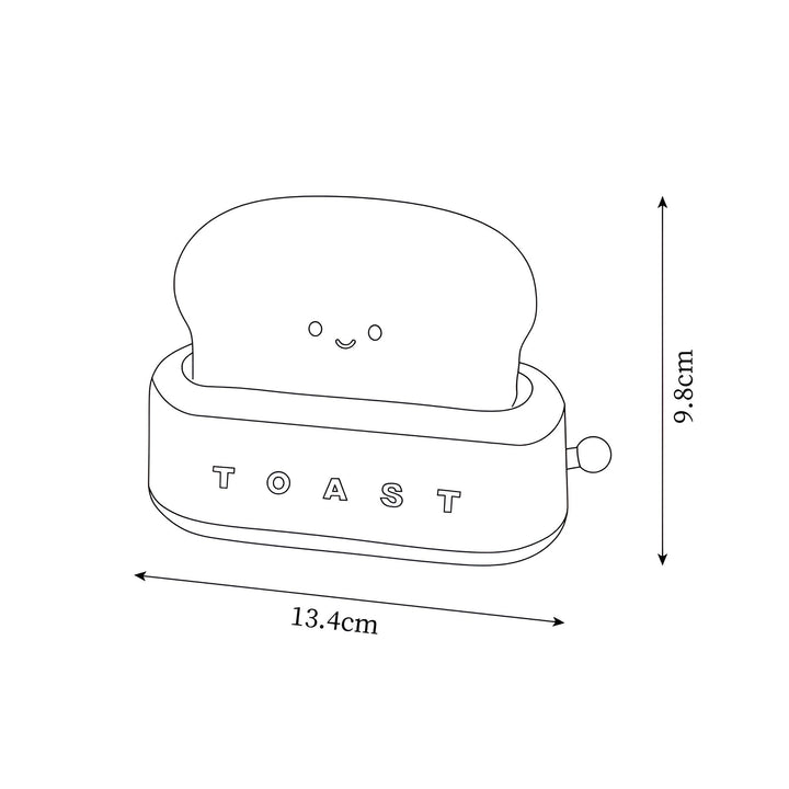 TinyToast Bordslampa – Bärbar Brödrost-formad Nattlampa med Dimbara LED-lampor och USB-port