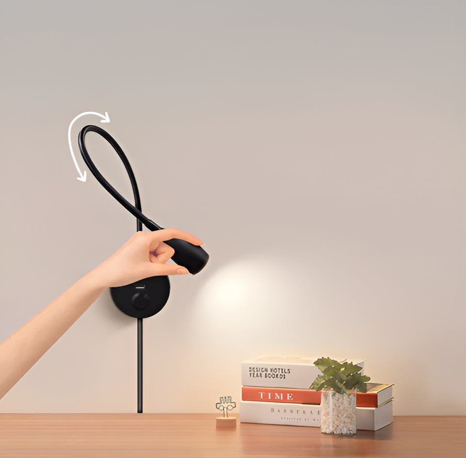TouchGlow - 2-i-1-swanhals vägglampa med USB-laddare för mysiga läkvällar